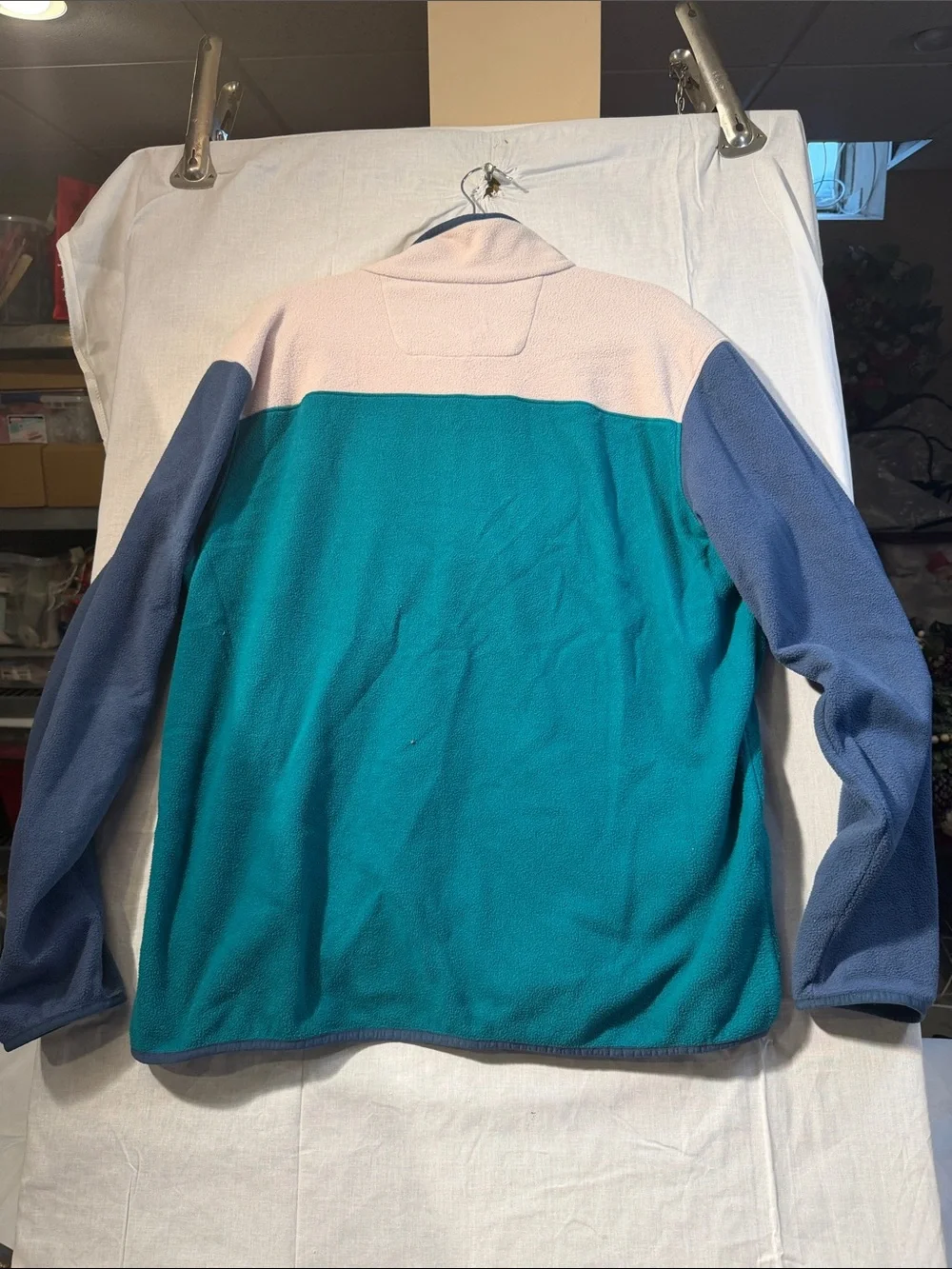The North Face Men's Teal, Navy & Light Pink Fleece Jacket XL